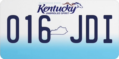 KY license plate 016JDI