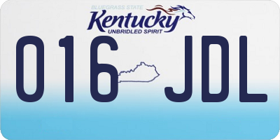 KY license plate 016JDL