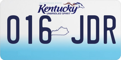 KY license plate 016JDR
