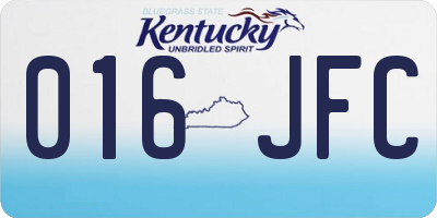 KY license plate 016JFC