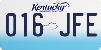 KY license plate 016JFE