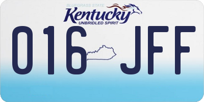 KY license plate 016JFF