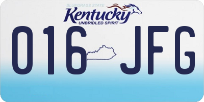 KY license plate 016JFG