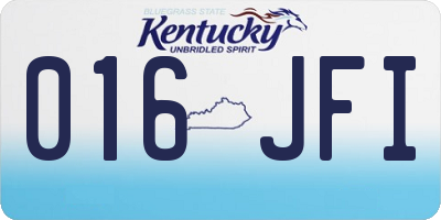 KY license plate 016JFI