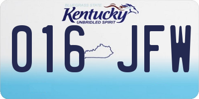 KY license plate 016JFW