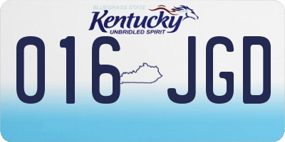KY license plate 016JGD