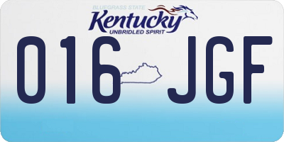 KY license plate 016JGF