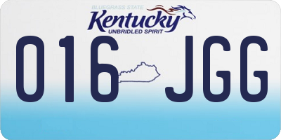 KY license plate 016JGG
