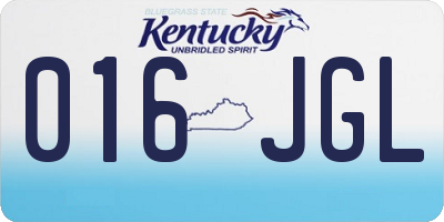 KY license plate 016JGL