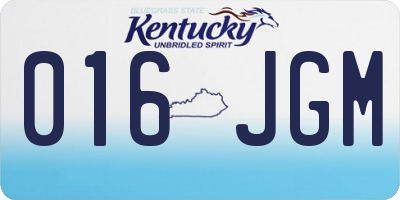 KY license plate 016JGM