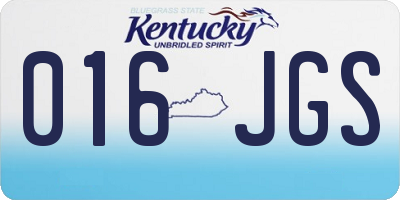 KY license plate 016JGS