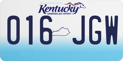 KY license plate 016JGW