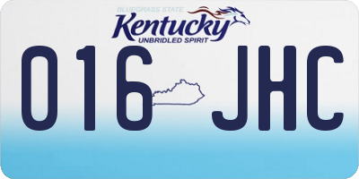 KY license plate 016JHC