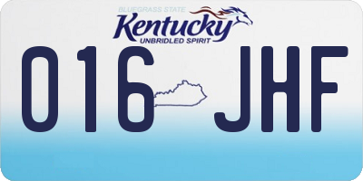 KY license plate 016JHF