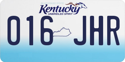KY license plate 016JHR