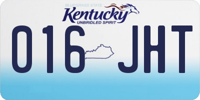 KY license plate 016JHT