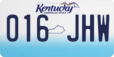 KY license plate 016JHW