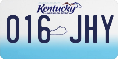 KY license plate 016JHY