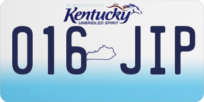 KY license plate 016JIP
