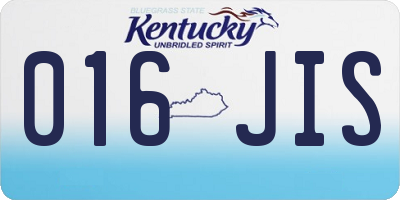 KY license plate 016JIS
