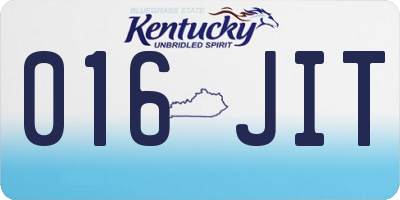 KY license plate 016JIT