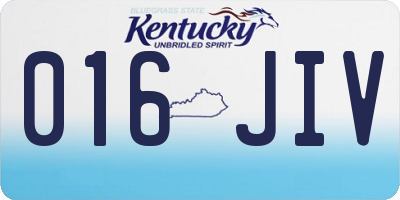 KY license plate 016JIV