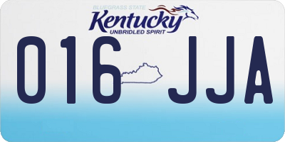 KY license plate 016JJA