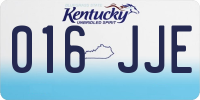 KY license plate 016JJE