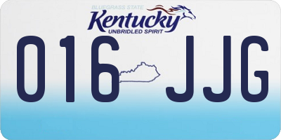 KY license plate 016JJG
