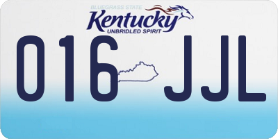 KY license plate 016JJL