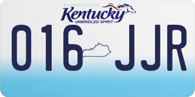 KY license plate 016JJR
