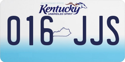 KY license plate 016JJS