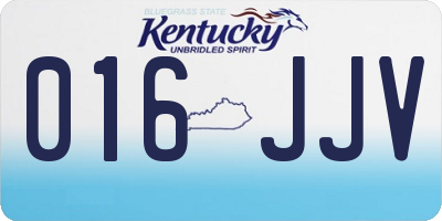 KY license plate 016JJV