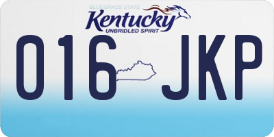 KY license plate 016JKP