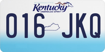 KY license plate 016JKQ