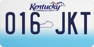 KY license plate 016JKT