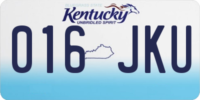 KY license plate 016JKU