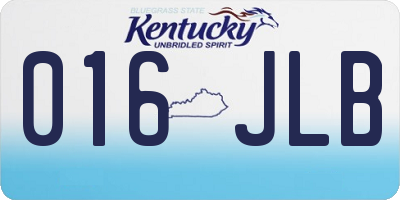 KY license plate 016JLB