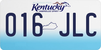 KY license plate 016JLC