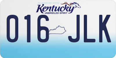 KY license plate 016JLK