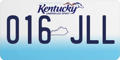 KY license plate 016JLL