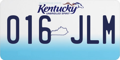 KY license plate 016JLM