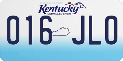 KY license plate 016JLO