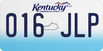 KY license plate 016JLP