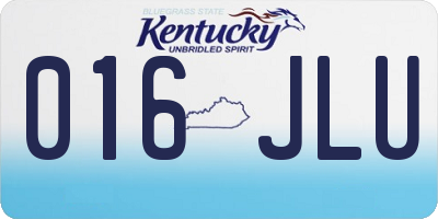 KY license plate 016JLU