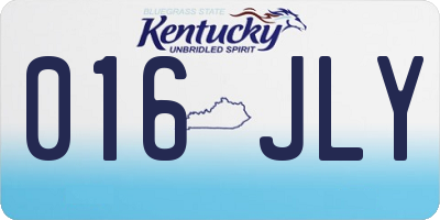KY license plate 016JLY
