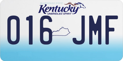 KY license plate 016JMF