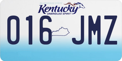 KY license plate 016JMZ