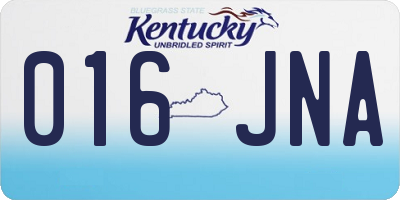 KY license plate 016JNA