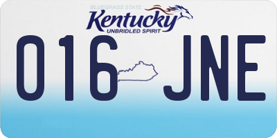 KY license plate 016JNE